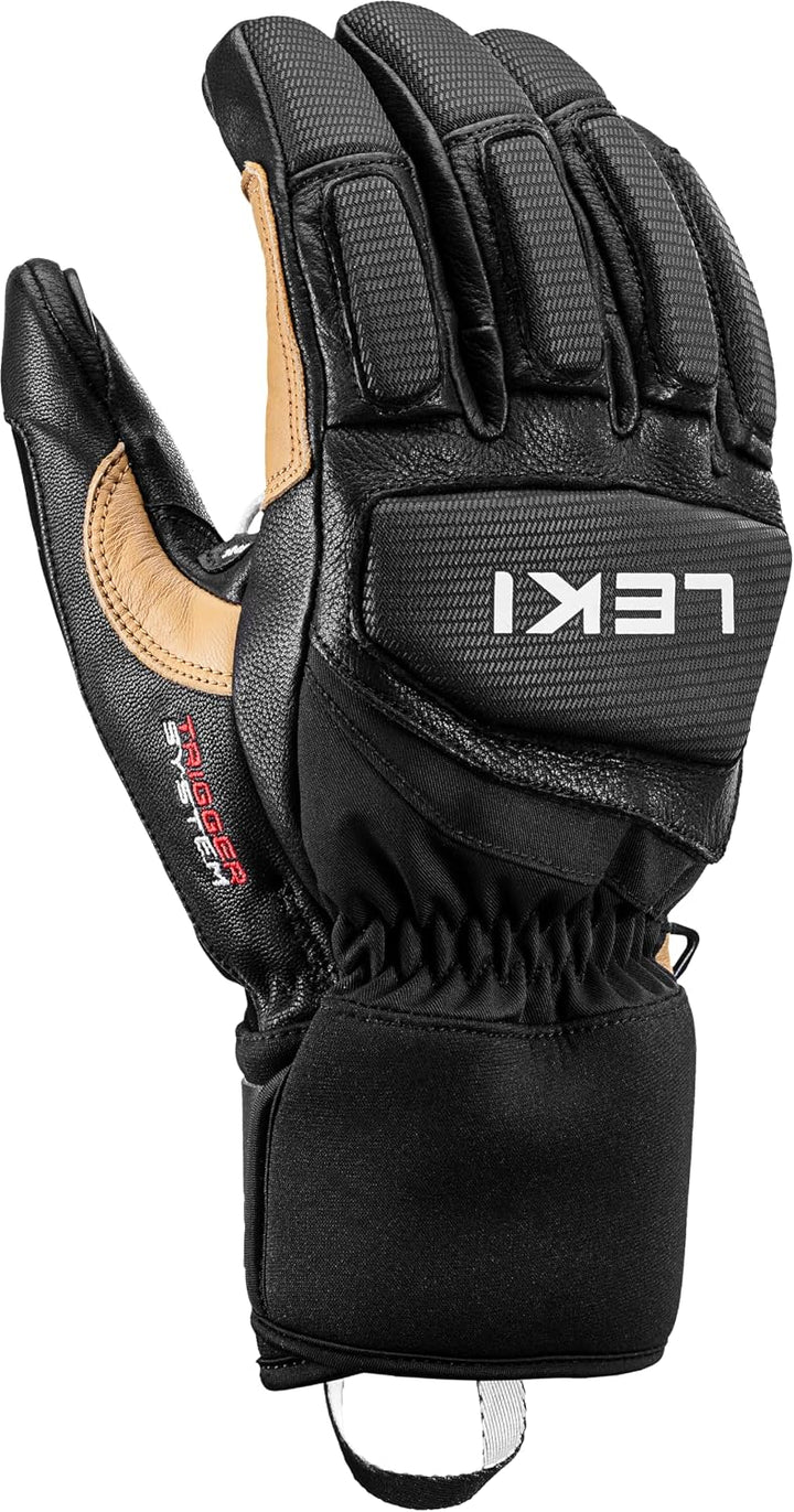 LEKI Griffin Pro 3D Skihandschuhe Herren mit Trigger System by schwarz-hellbraun 8.0, schwarz-hellbr