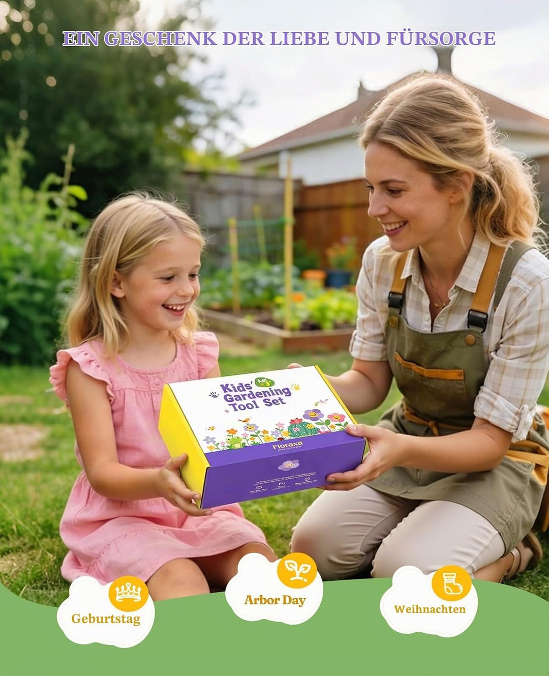 Kinder-Gartenset, kindersicheres und Robustes Werkzeug für Spass im Freien, Kreativität zu fördern (
