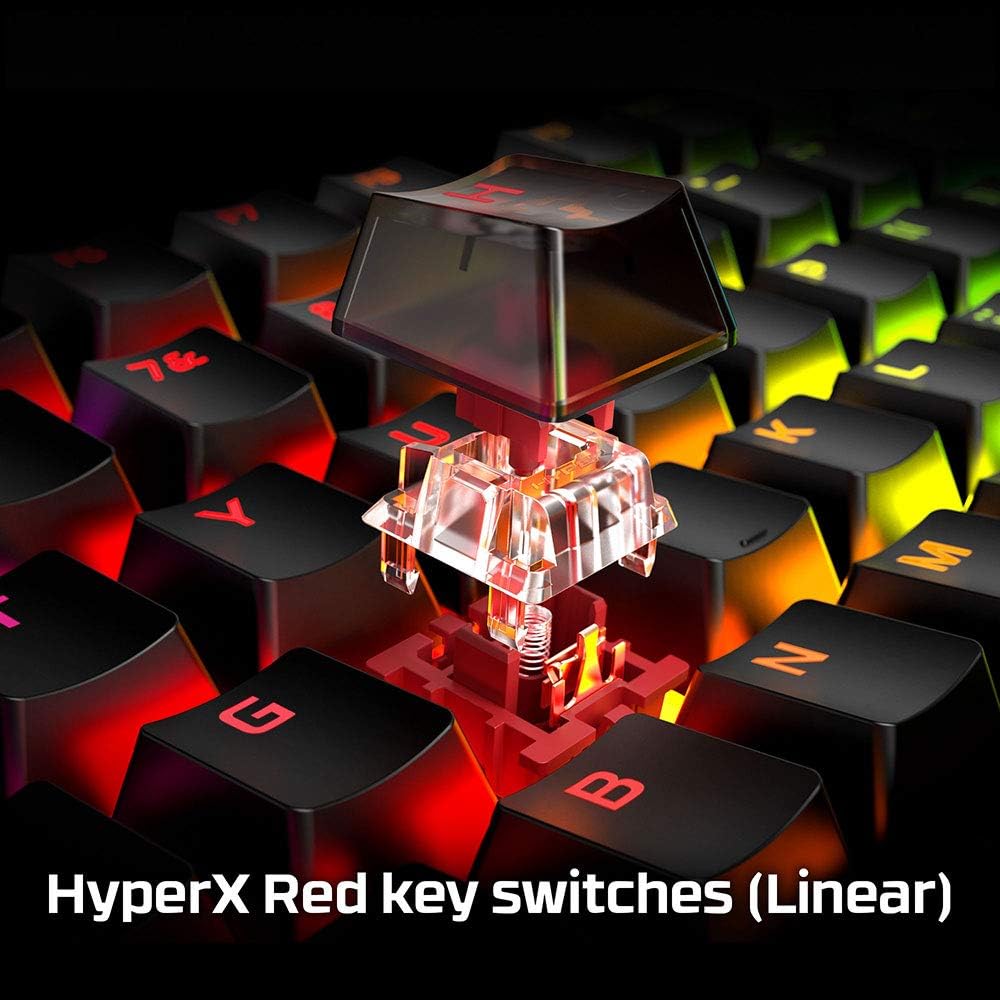HyperX Alloy Origins – RGB Mechanische Gaming Tastatur, HyperX Red switches (US QWERTY) Full size (1