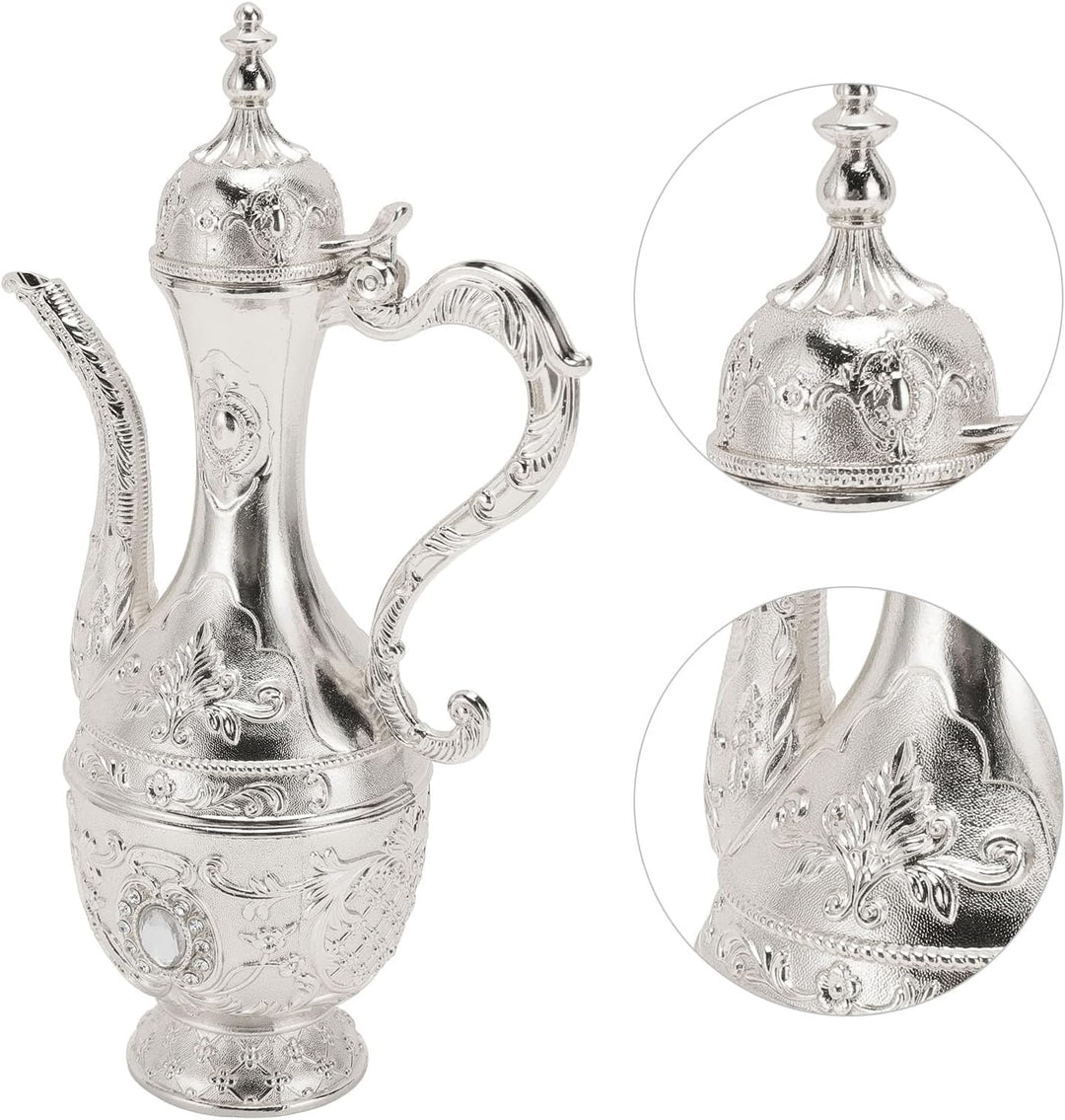 Legierung Wine Glass Pot Set, Vintage Metal Coffee Tasse, Elegantes Relieffahrzeug für die Hochzeit