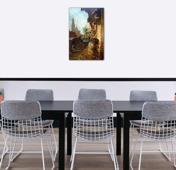 Printed Paintings Leinwand (60x80cm): Carl Spitzweg - Im Dachstübchen 60x80 cm, 60x80 cm