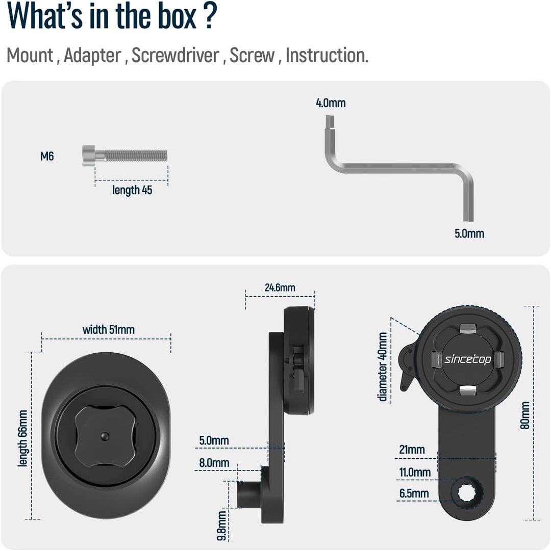 sincetop Bike Phone Mount für Mountain Bicycle, Universal Aluminium Rennrad Vorbaukappe Handyhalter,