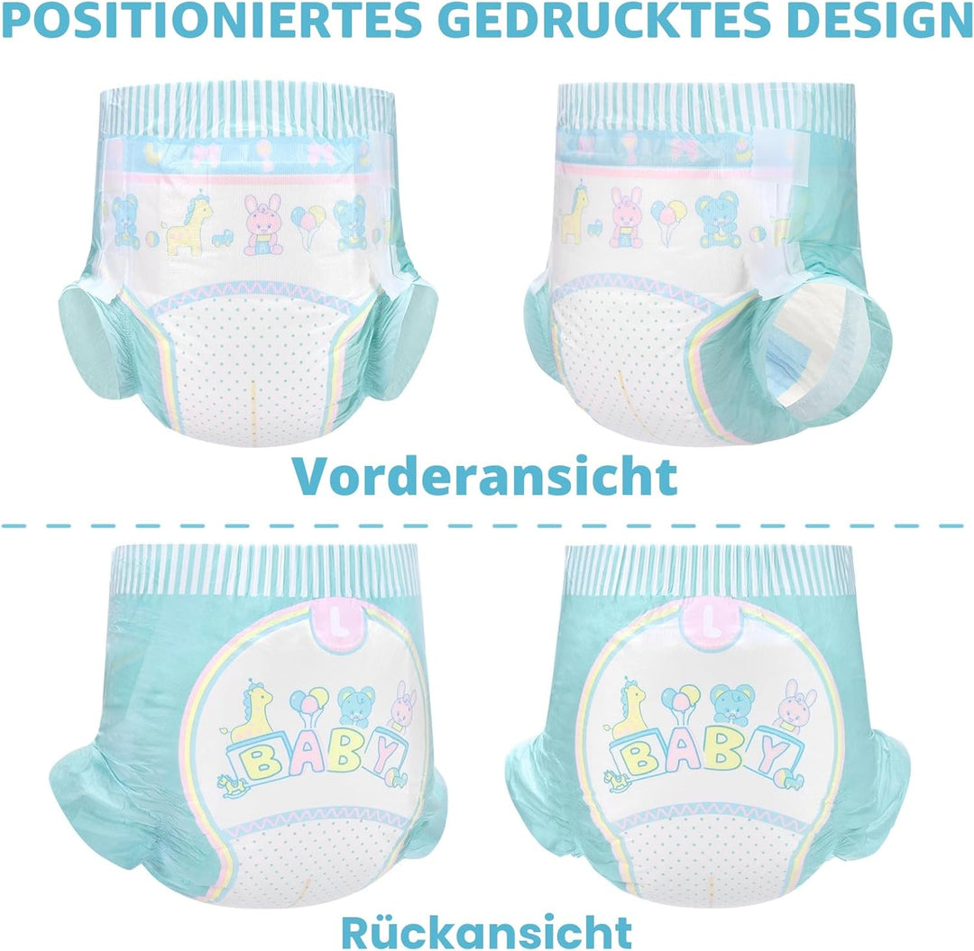 LittleForBig Verstellbarer Klettverschluss Erwachsenen Gedruckten Windeln 10 Stück - Baby Parade (X-