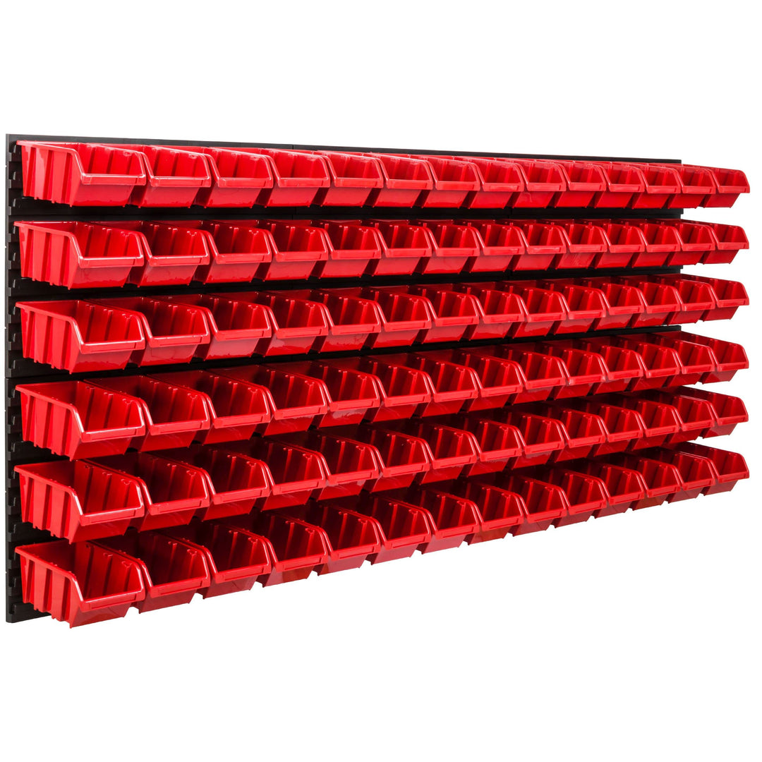 Lagersystem Werkstattregal | 172 x 78 cm | 84 stck. Box | Wandregal mit Stapelboxen - Wandplatten Ex
