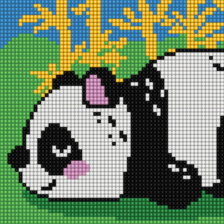 Quercetti 0797 Quercetti-0797 Pixel Art Kawaii Design Panda Steckspiel, Multicolor