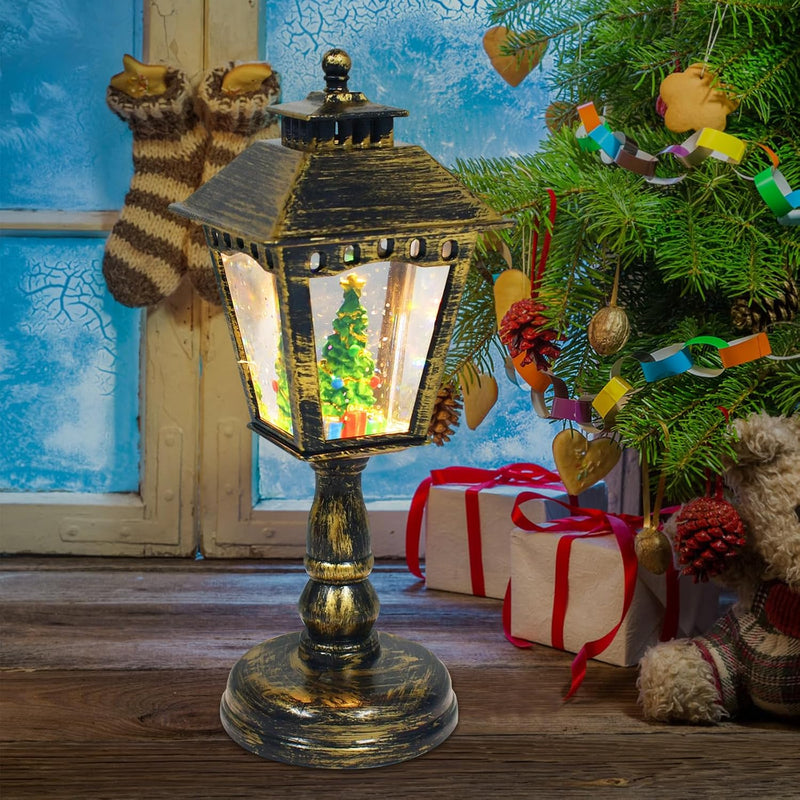 Weihnachts Musik-Schneekugel-Laterne, Elektrische Schneekugel Weihnachten mit Musik & Licht, wirbeln