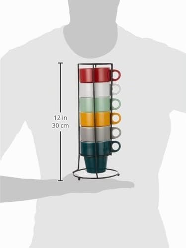 6 Tassen mit Gestell