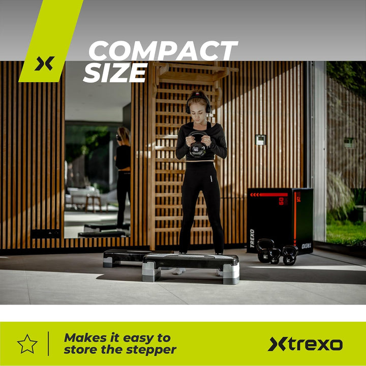 TREXO Aerobic Step 78 x 30 cm Für Cardio- und Fitnesstraining Höhenverstellbar 10-20 cm Langlebig au