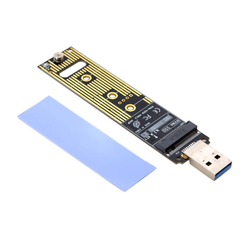 CY USB 3.0 auf NVME M-Key M.2 NGFF SSD Externer PCBA Konveter-Adapter mit Flash Disk Gehäuse, Schwar