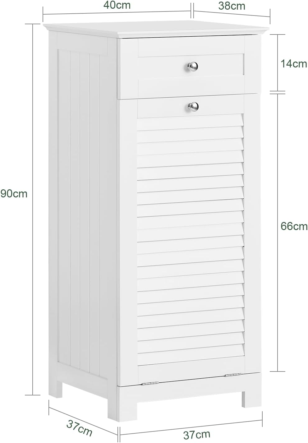 SoBuy BZR73-W Wäscheschrank mit ausklappbarem Wäschesäcken Wäschesack Wäschetruhe Wäschesammler Wäsc