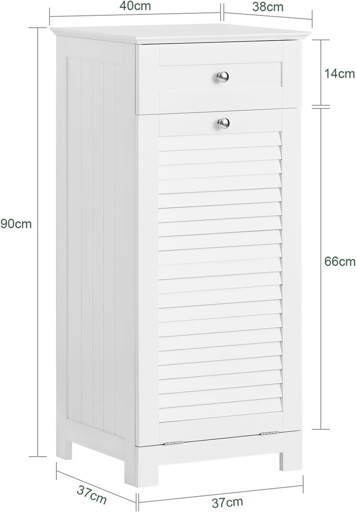SoBuy BZR73-W Wäscheschrank mit ausklappbarem Wäschesäcken Wäschesack Wäschetruhe Wäschesammler Wäsc