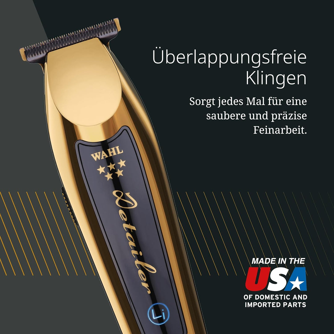 Wahl Gold Cordless Detailer Li - Mit extra breiter T-Klinge für Kantenbearbeitung und Detailarbeit -