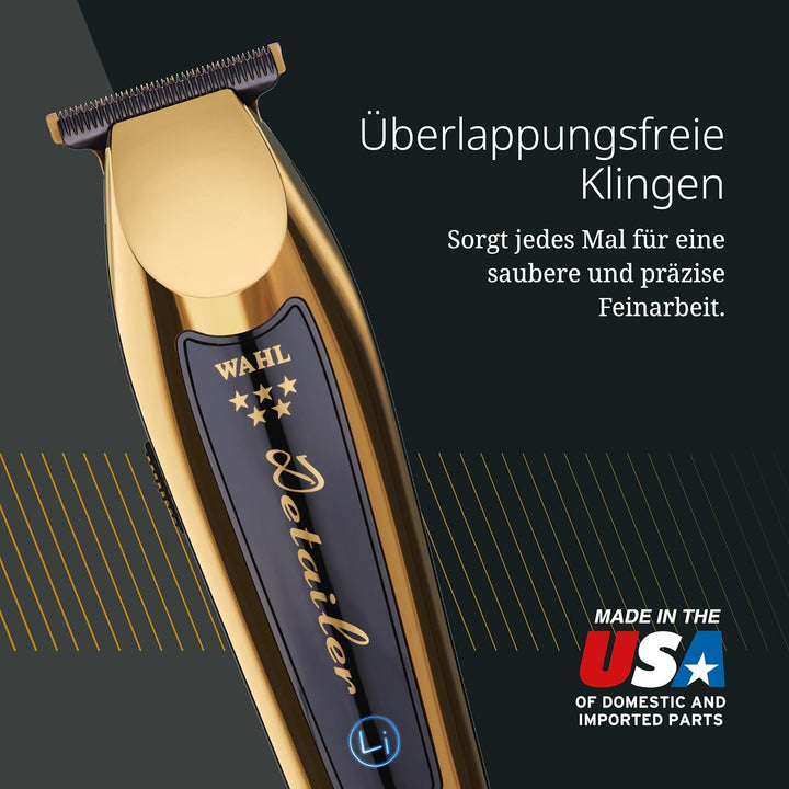 Wahl Gold Cordless Detailer Li - Mit extra breiter T-Klinge für Kantenbearbeitung und Detailarbeit -