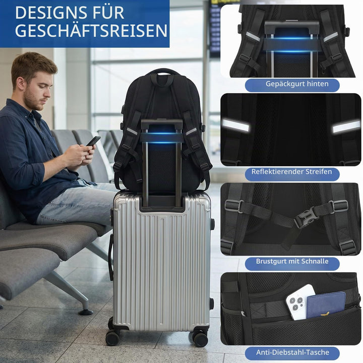 17 Zoll Laptop Rucksack mit Kühlfach 40L Herren Arbeit Rucksack, wasserabweisender Lunchrucksack für