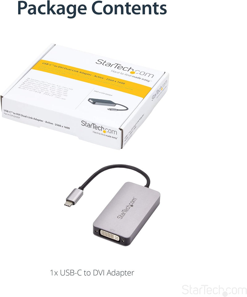 StarTech.com USB-C auf DVI-Adapter - Dual-Link-Konnektivität - USB-Typ-C zu Dual-Link-DVI-Aktivvideo