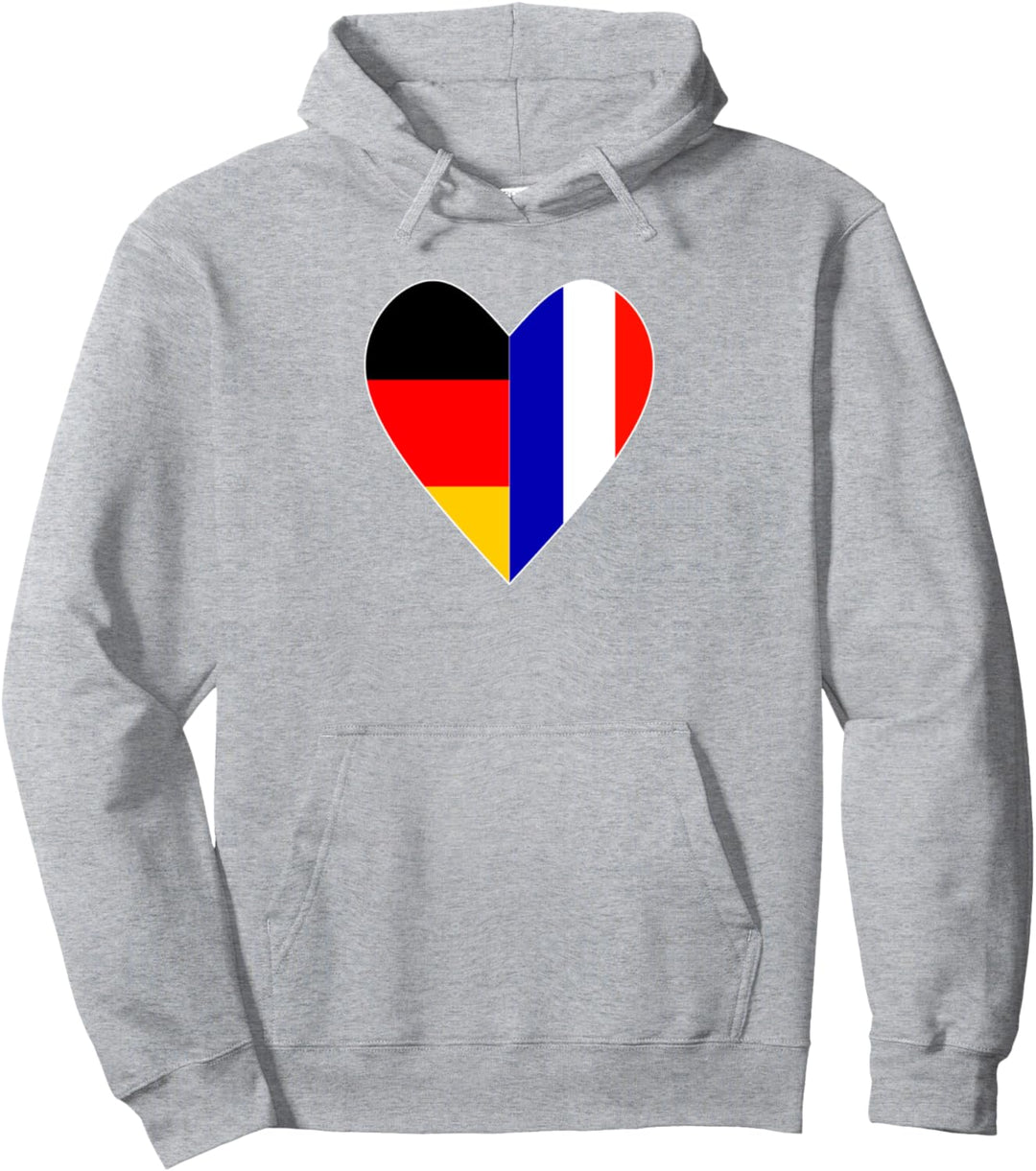 Nationalität & Freundschaft - Deutsch und Französisch - Herz Pullover Hoodie