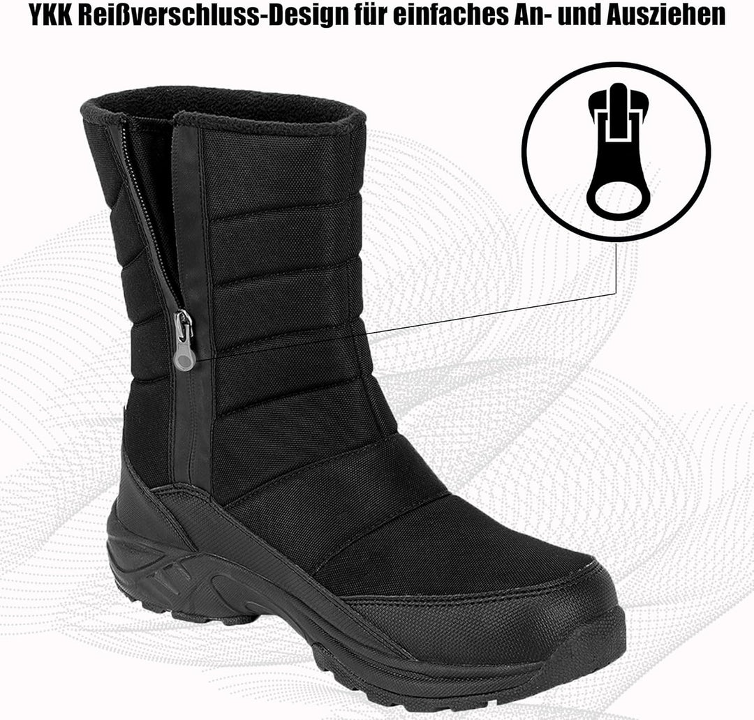 TLOLA Winterstiefel Herren Wasserdicht Warm Gefüttert Schneestiefel Leicht Wanderschuhe Trekkingschu