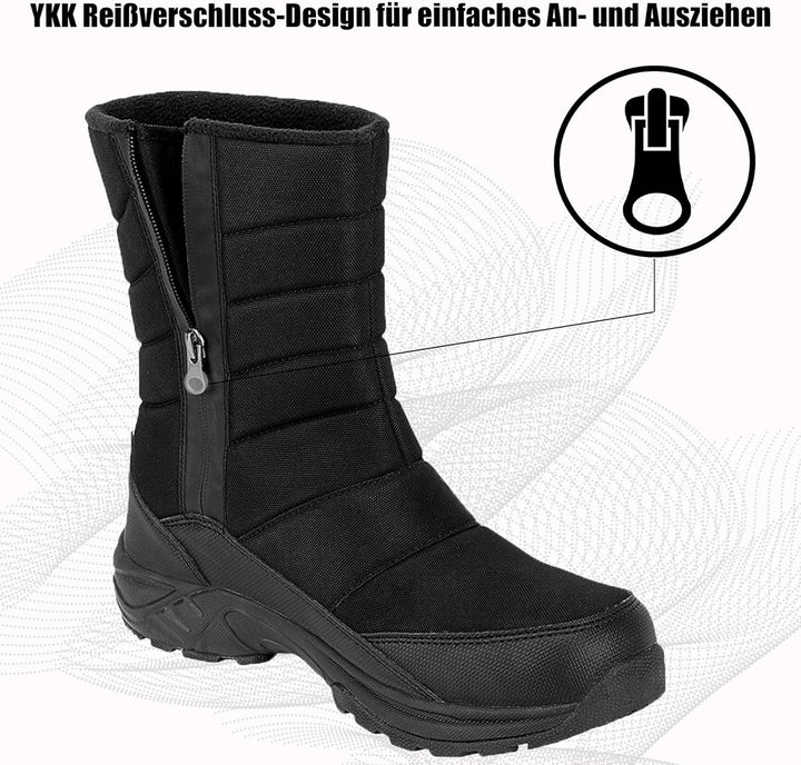 TLOLA Winterstiefel Herren Wasserdicht Warm Gefüttert Schneestiefel Leicht Wanderschuhe Trekkingschu