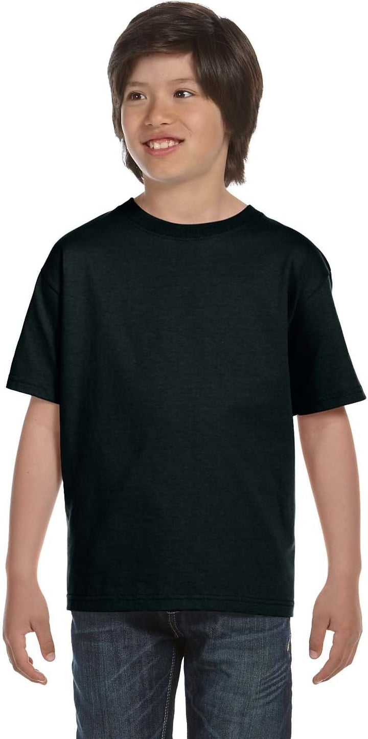 Jungen TAGLESS? ComfortSoft? Crewneck T-Shirt (XS, Schwarz)