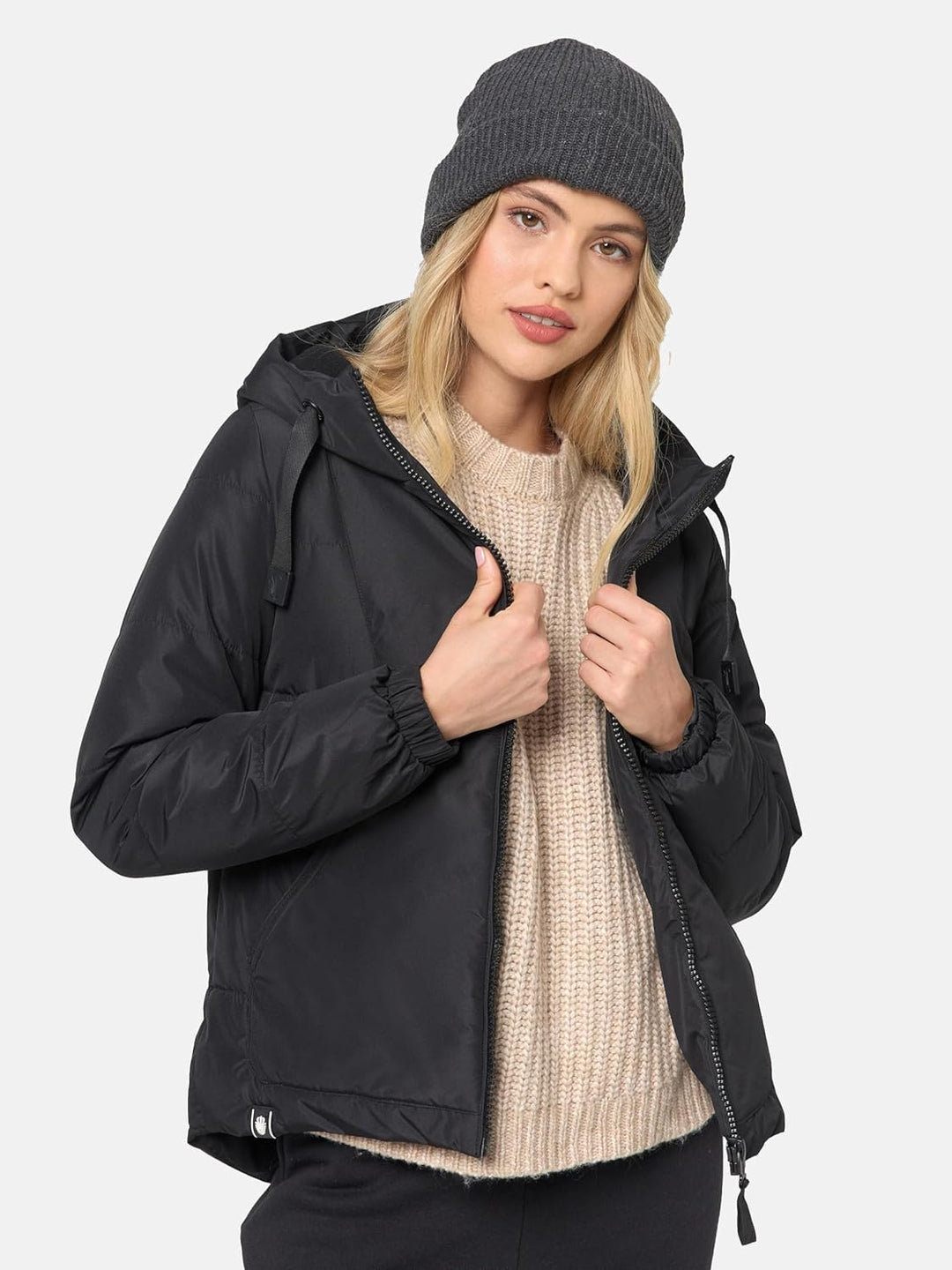 Navahoo Damen Winterjacke Steppjacke warm mit Kapuze Eisbällchen XS-XXL S Schwarz, S Schwarz