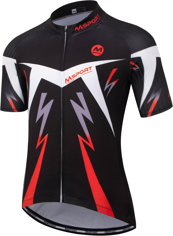 Msport Fahrradbekleidung Set – Komplettanzug Radtrikot + Trägerhose mit 5D-Gel-Polsterung Antistoss,