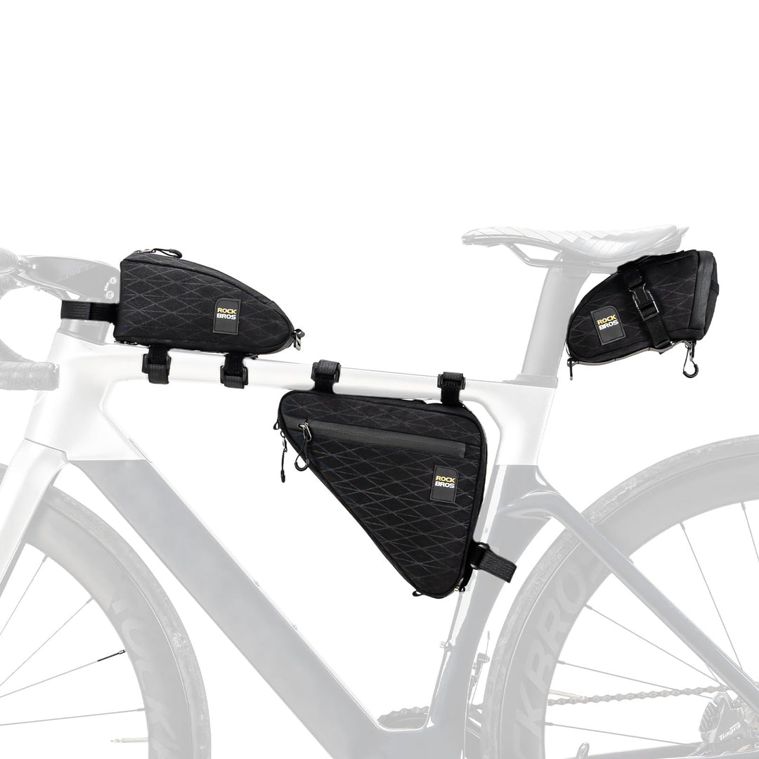 ROCKBROS Fahrradtasche Set Rahmentasche*2 + Satteltasche*1 Abnehmbare Tragbare ca. 1,2L 3 in 1 Umhän