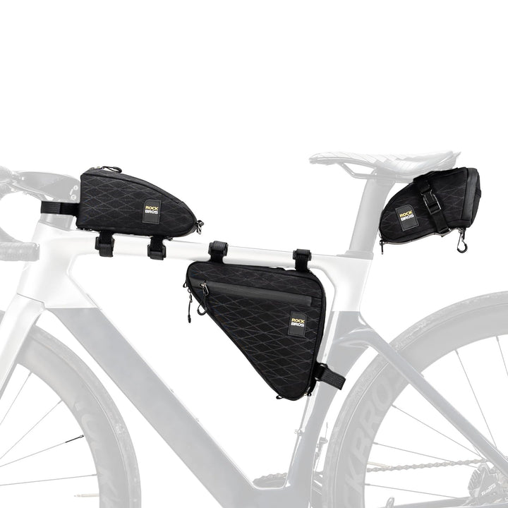 ROCKBROS Fahrradtasche Set Rahmentasche*2 + Satteltasche*1 Abnehmbare Tragbare ca. 1,2L 3 in 1 Umhän