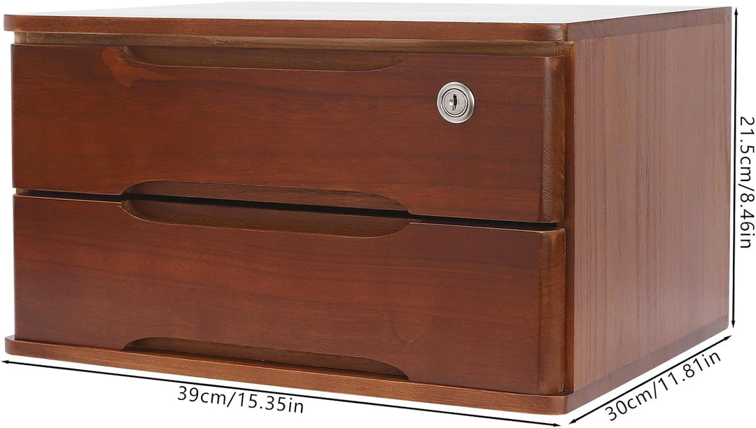 Schubladenbox Schreibtisch, Box Abschliessbar 5kg Tungholz Mit 5-Stufiger Organizer Schlüssel Anti-R