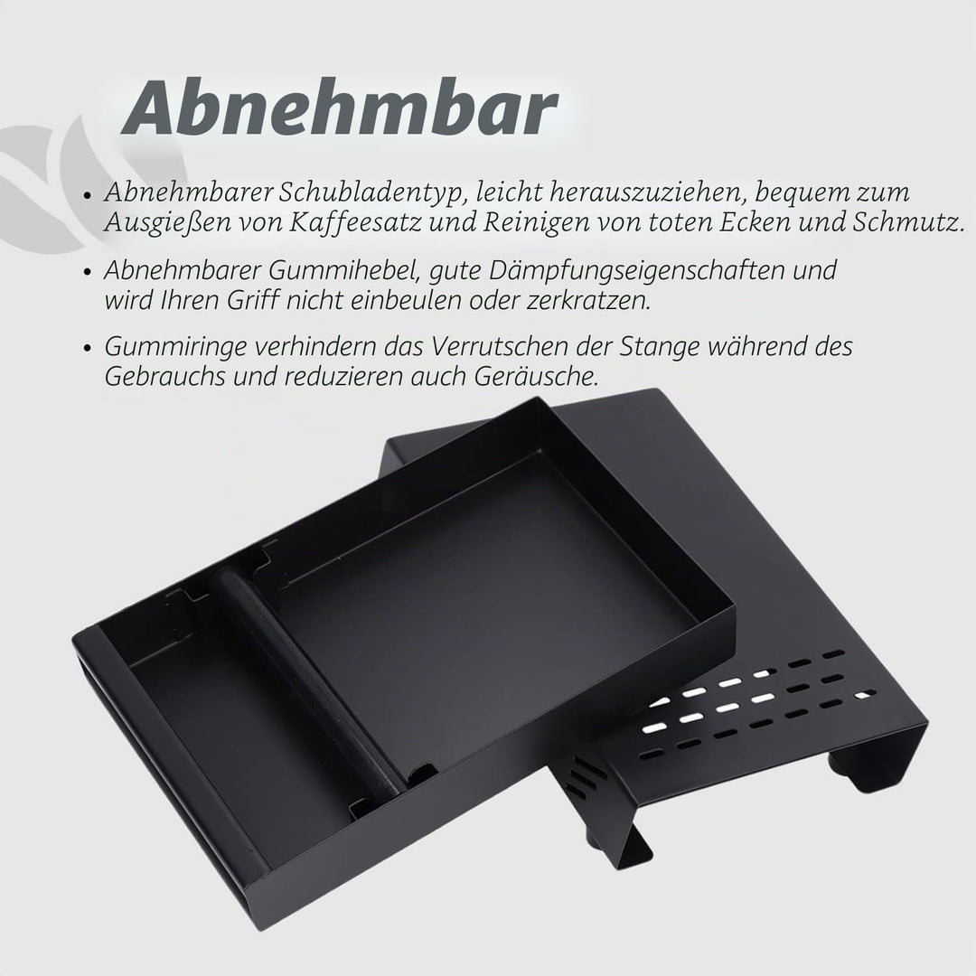 Pulverbox für Kaffeerückstände kaffee abklopfbehälter Kaffeetisch-Klopfboxen aus Edelstahl mit Schub