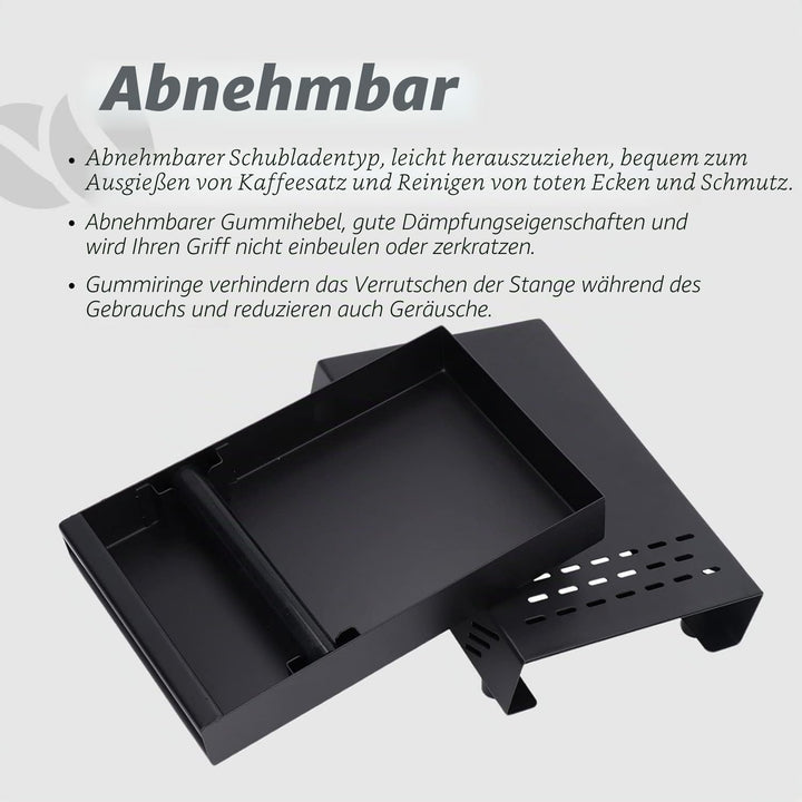 Pulverbox für Kaffeerückstände kaffee abklopfbehälter Kaffeetisch-Klopfboxen aus Edelstahl mit Schub