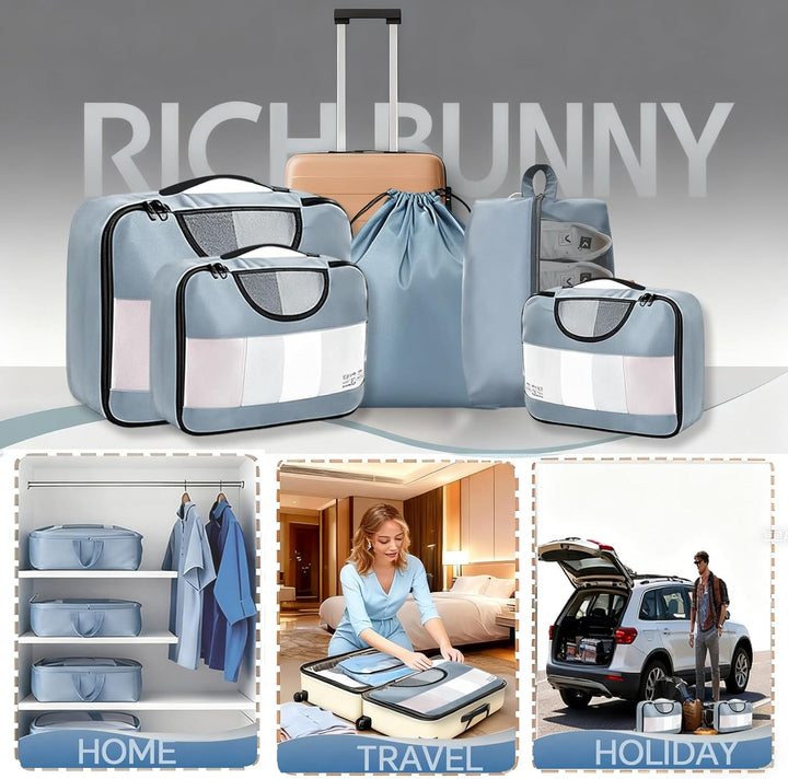packing cube 8Pcs Blue-grey, 8Pcs Blue-grey