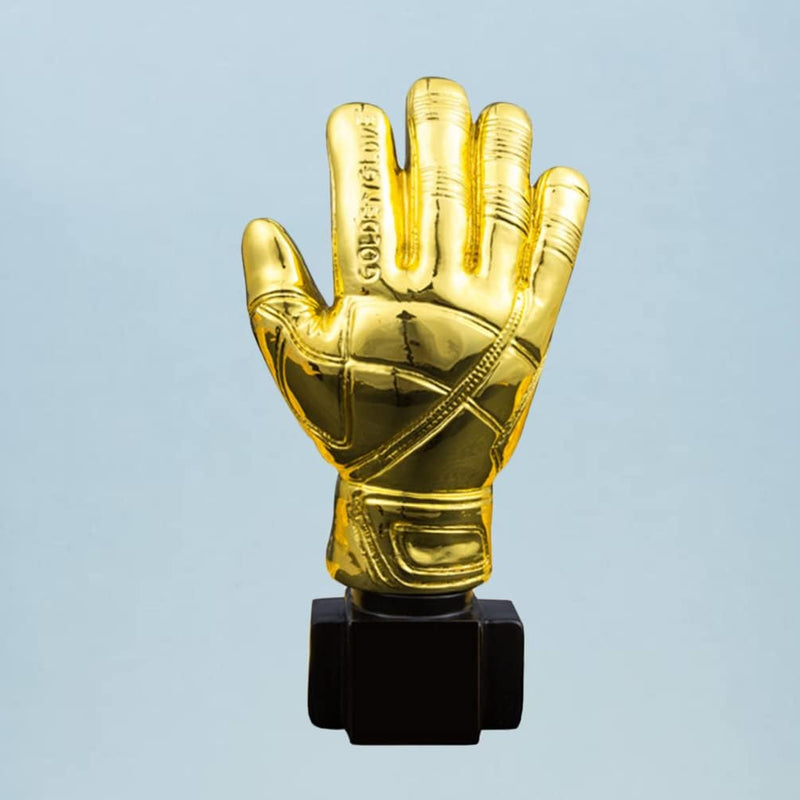 HOMSFOU Gold Award- Troph?e mit Basis- Torhüter- Plattieren von Harz Goalie Handschuhe Form Fussball