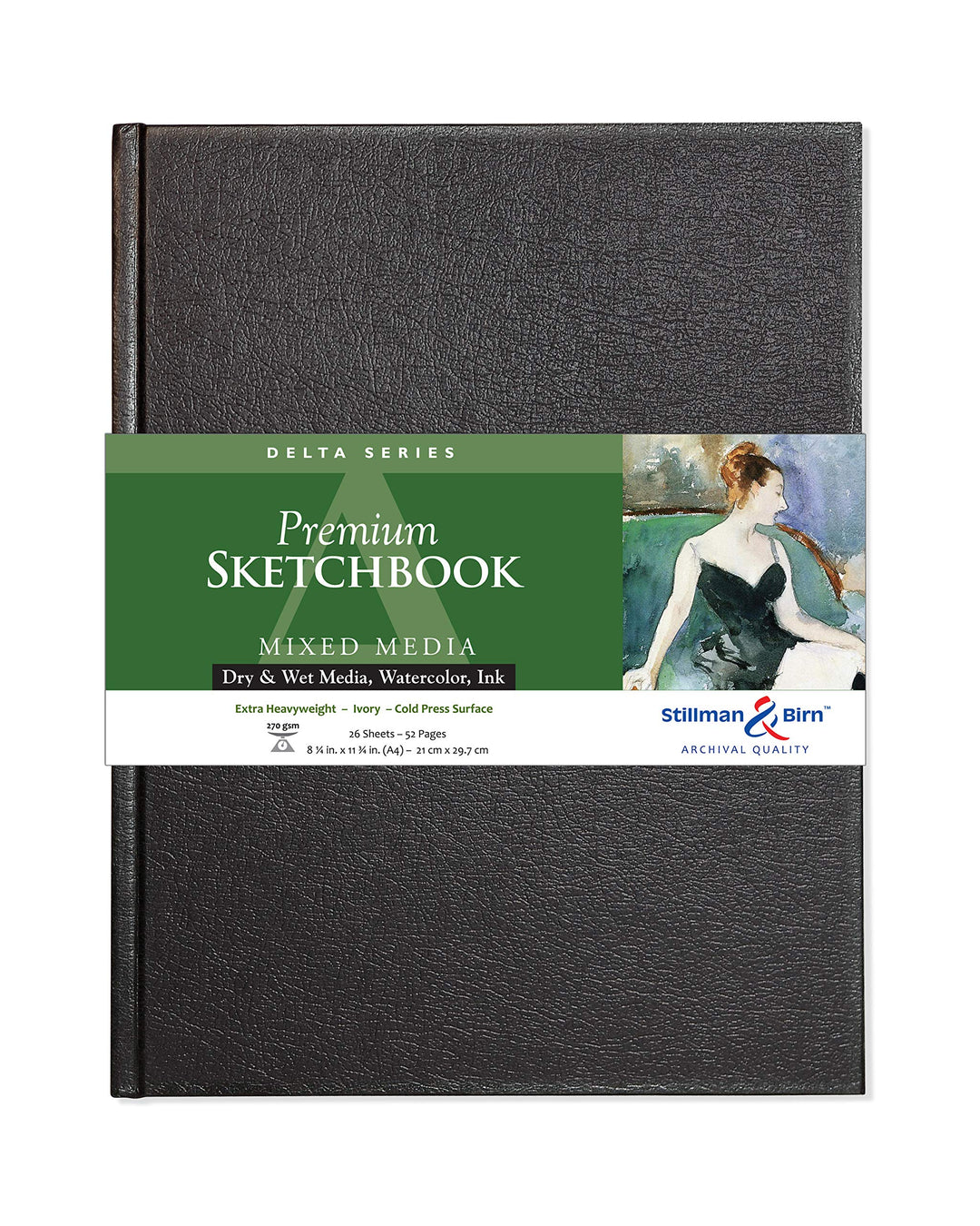 Stillman &amp; Birn: Delta-Sketchbook 8,25 x 11,75 in (A4) Hardcover 270gsm - Elfenbein kalt Press/Rgh A