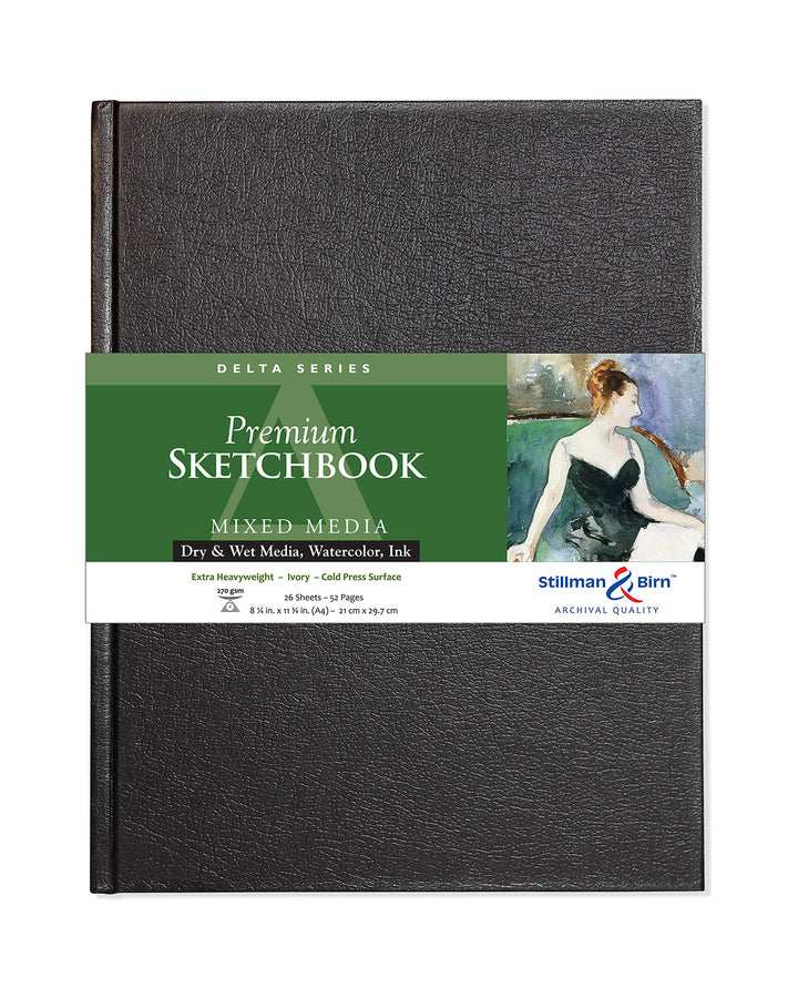 Stillman &amp; Birn: Delta-Sketchbook 8,25 x 11,75 in (A4) Hardcover 270gsm - Elfenbein kalt Press/Rgh A