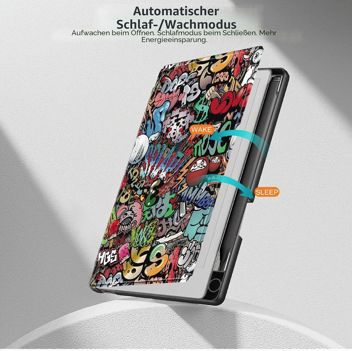 GIOPUEY Hülle Kompatibel mit Remarkable Paper Pro Move 7.3, Flip Case 360° Schutz - Graffiti reMarka