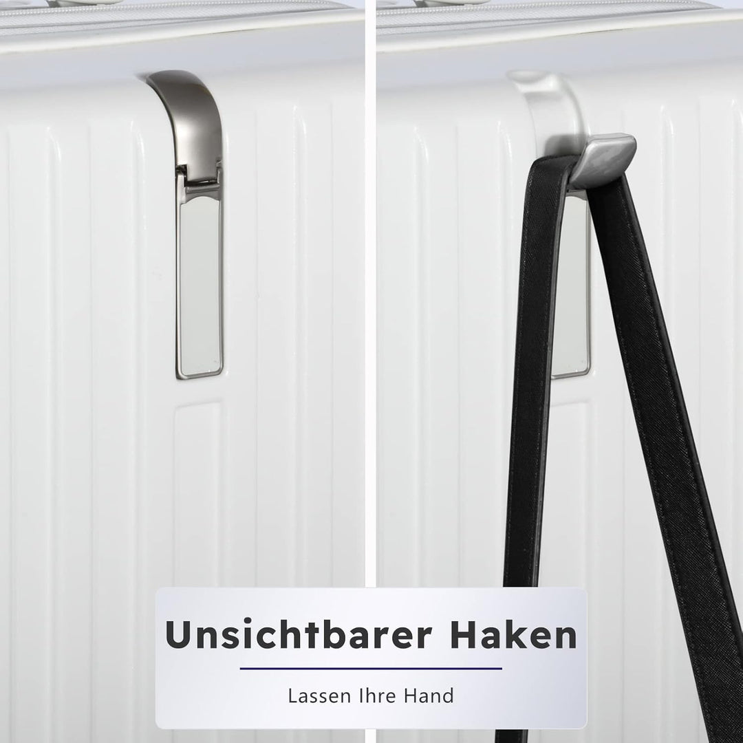 MGOB Koffer Mittelgross Hartschalen Erweiterbar in Polycarbonat Reisekoffer mit 4 Rollen und Haken |