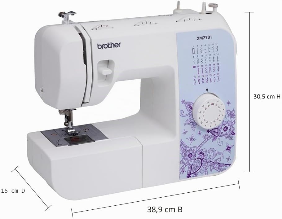 Brother XM2701S (Exklusive Edition) Nähmaschine mit 27 Nähprogramme, Freiarm, Elektrische Nähmaschin