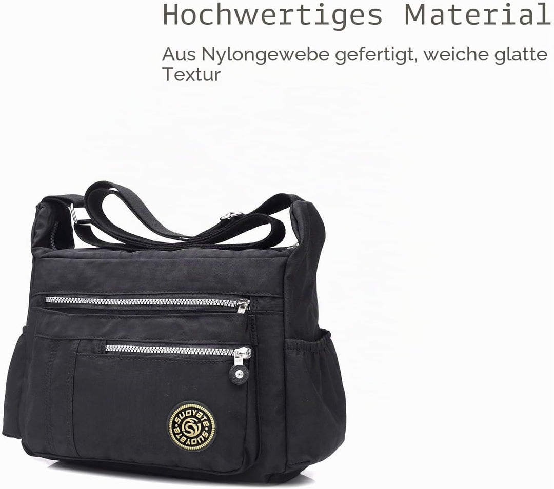 NICOLE & DORIS Damen Umhängetasche Lässige Schultertasche Frauen Handtasche Reissverschluss Tasche m