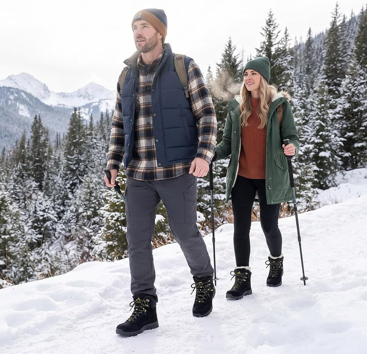 JACKSHIBO Winterschuhe Herren Winterstiefel Damen Warme Gefüttert Stiefel Wasserdicht Rutschfest Sch