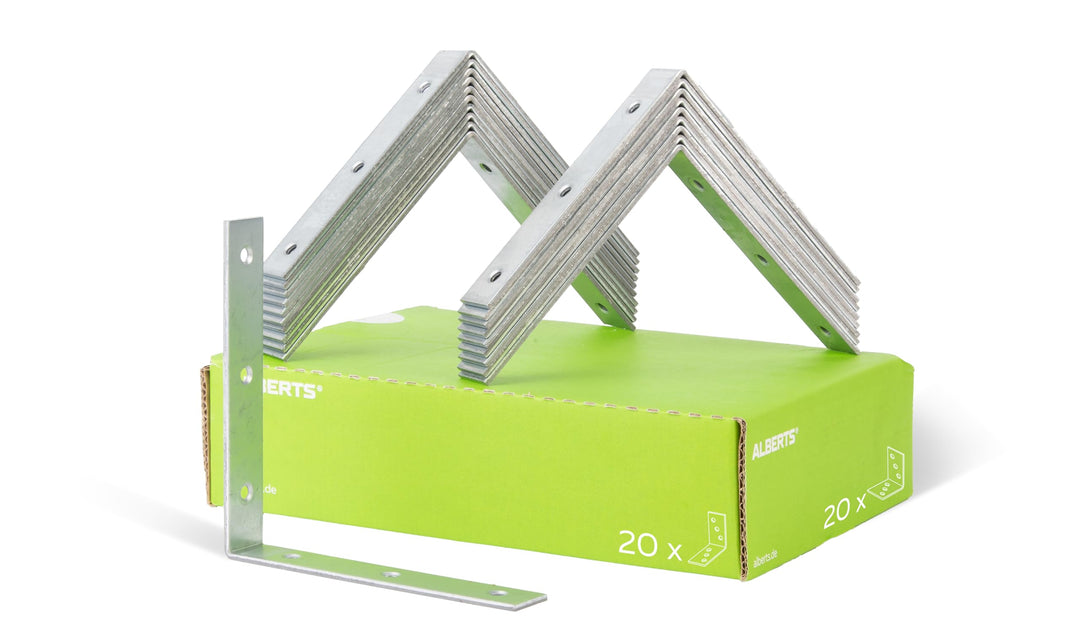 Alberts 847456 Stuhlwinkel | sendzimirverzinkt | 150 x 150 x 25 mm | 20er Set 150 x 150 x 25 mm / 20