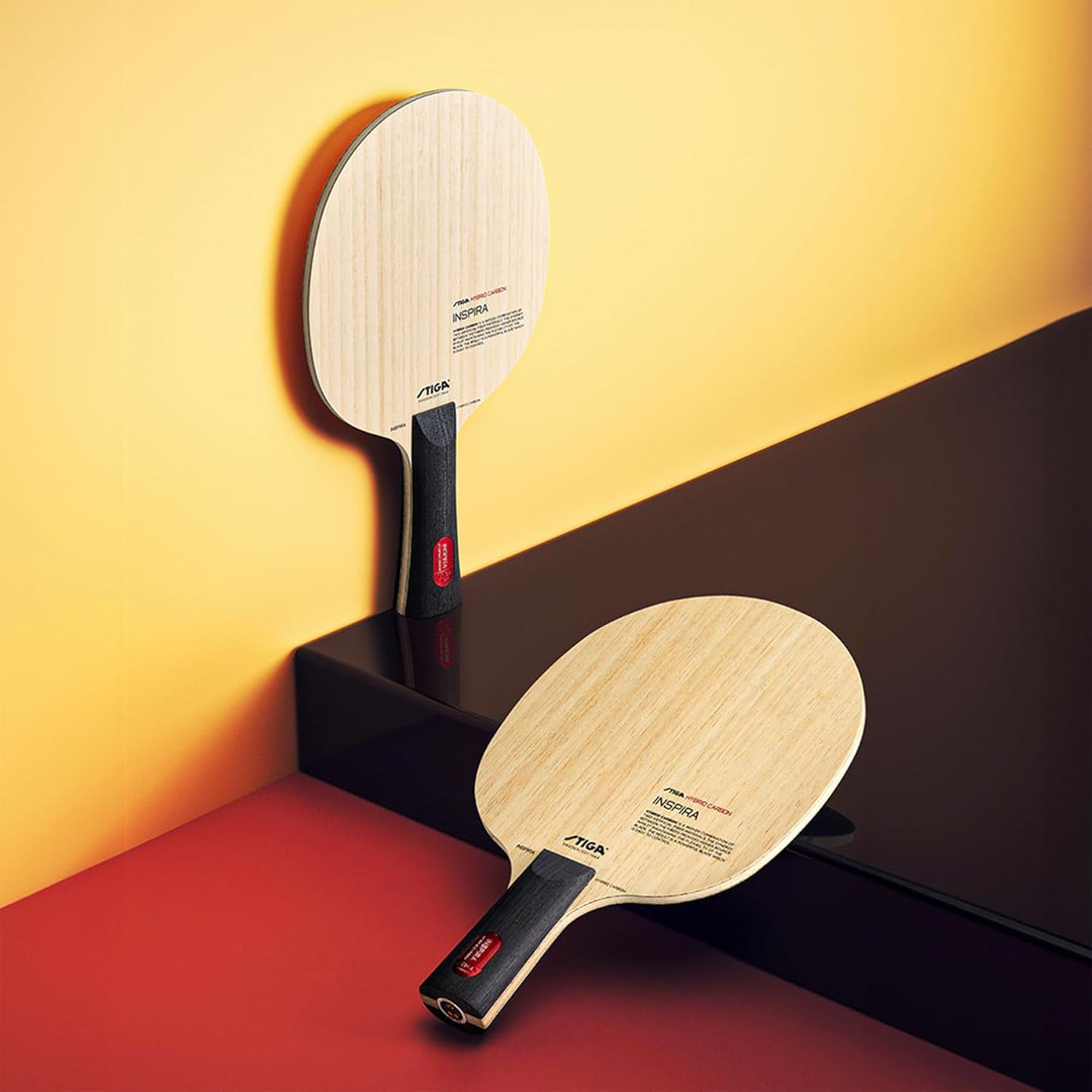 Stiga Tischtennisholz Inspira Hybrid Carbon für perfekten Spin und Starke Angriffe Konkav, Konkav