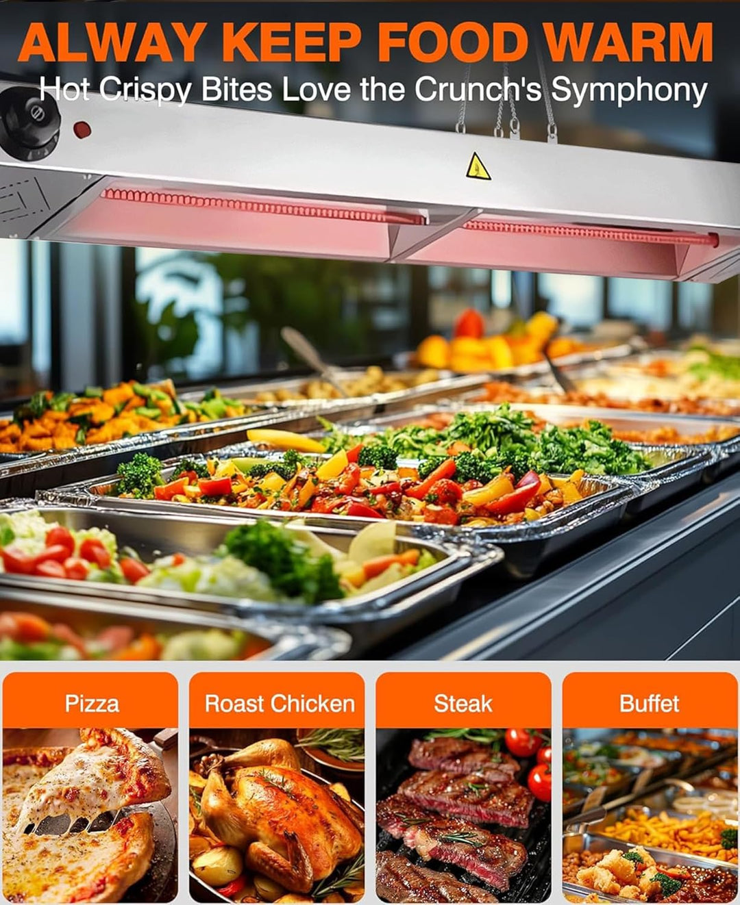 Wärmelampe Küche Gastro, Edelstahl Hängende Speisenwärmer Lampe, Kommerziell Lebensmittel Wärmelampe