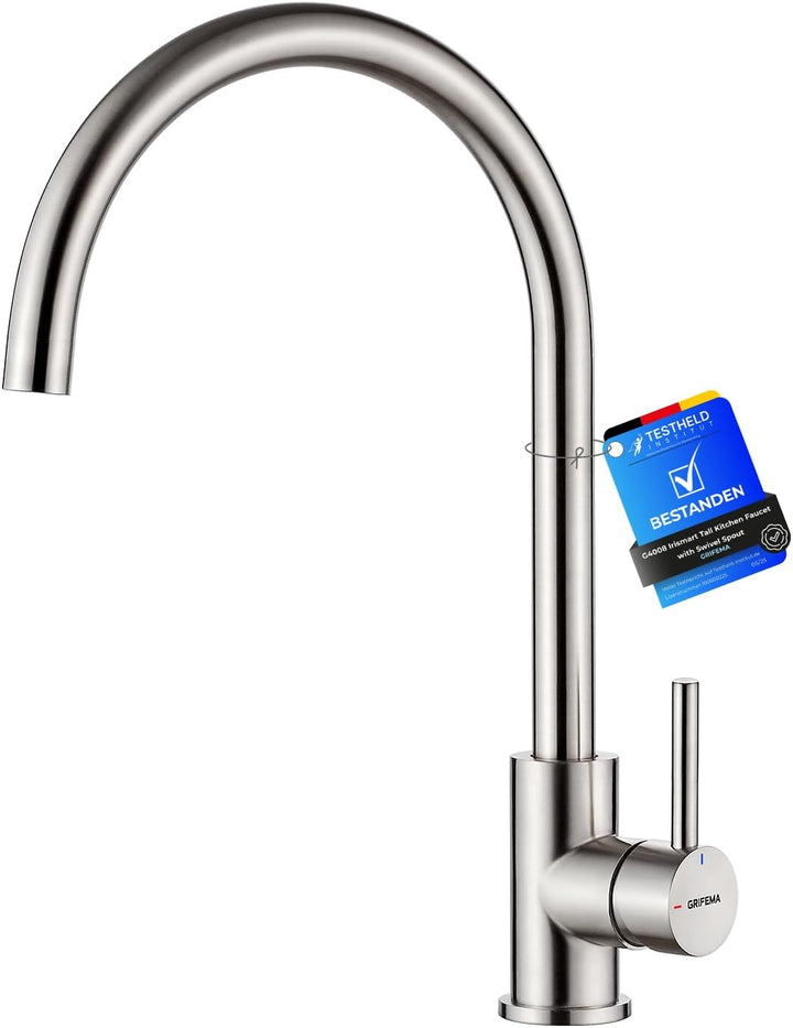 GRIFEMA Küchenarmatur Mischbatterie 360° Drehung- Wasserhahn Küche Edelstahl, Spültischarmatur mit H