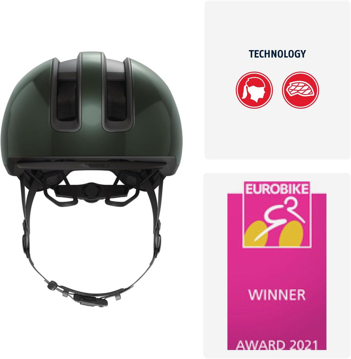 ABUS Urban Helm HUD-Y - mit magnetischem, aufladbarem LED-Rücklicht &amp; Magnetverschluss - cooler Fahr