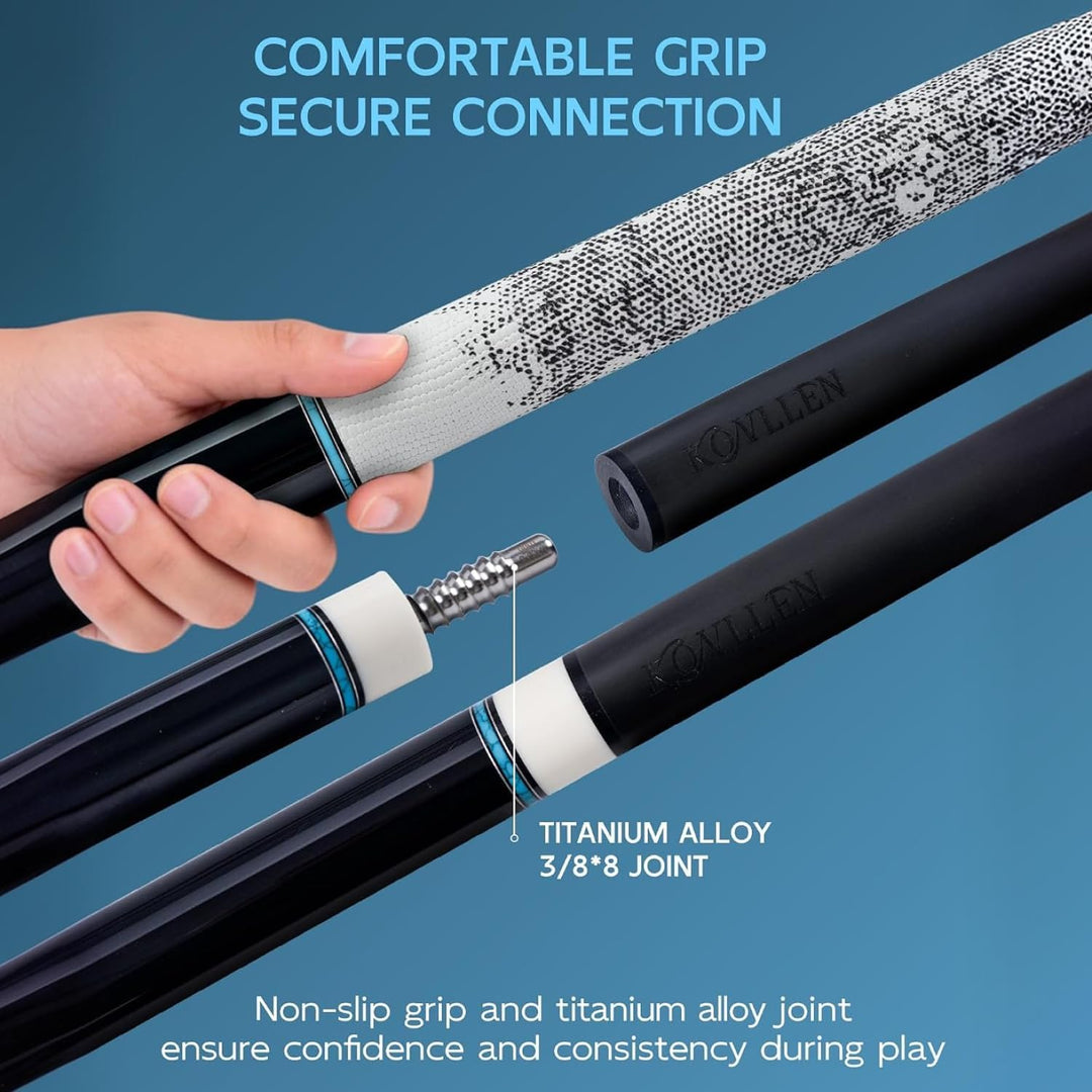 KONLLEN Billardqueue aus Carbonfaser, 147cm, professionelles Billardqueue für Erwachsene, Vollcarbon