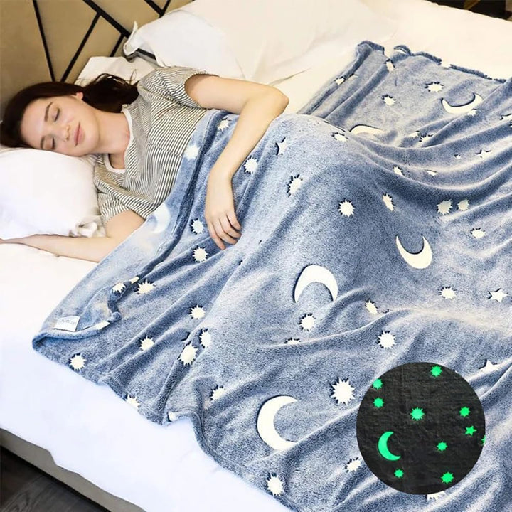 BAOJULONG Kuscheldecke die im Dunkeln leuchtet, Behagliche und Weiche Wohndecke für Bett Couch und S