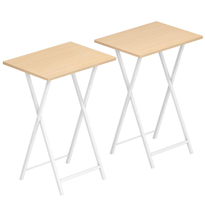 HOOBRO Beistelltisch Klappbar, Kleiner tabletttisch, TV Tray 2er Set, klapptisch Snack Tisch Industr