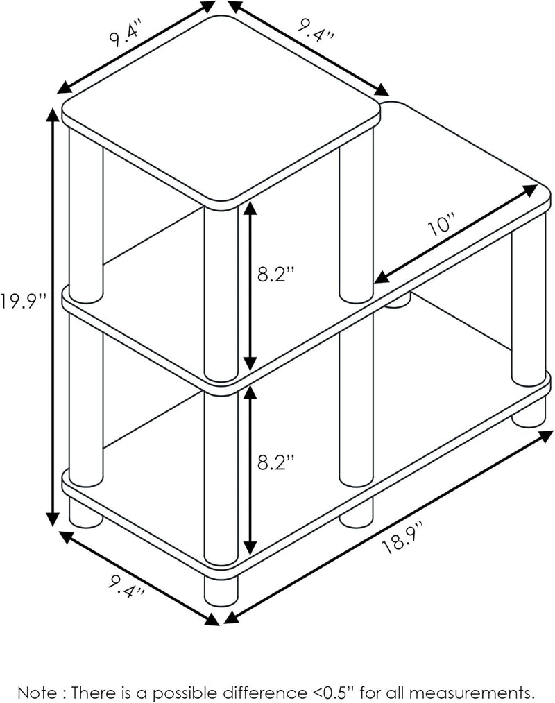 Furinno Turn-N-Tube Akzent Dekoratives Regal, Aufbewahrungsregal, MehrzweckRegal, mit 3 Ebenen, Colu