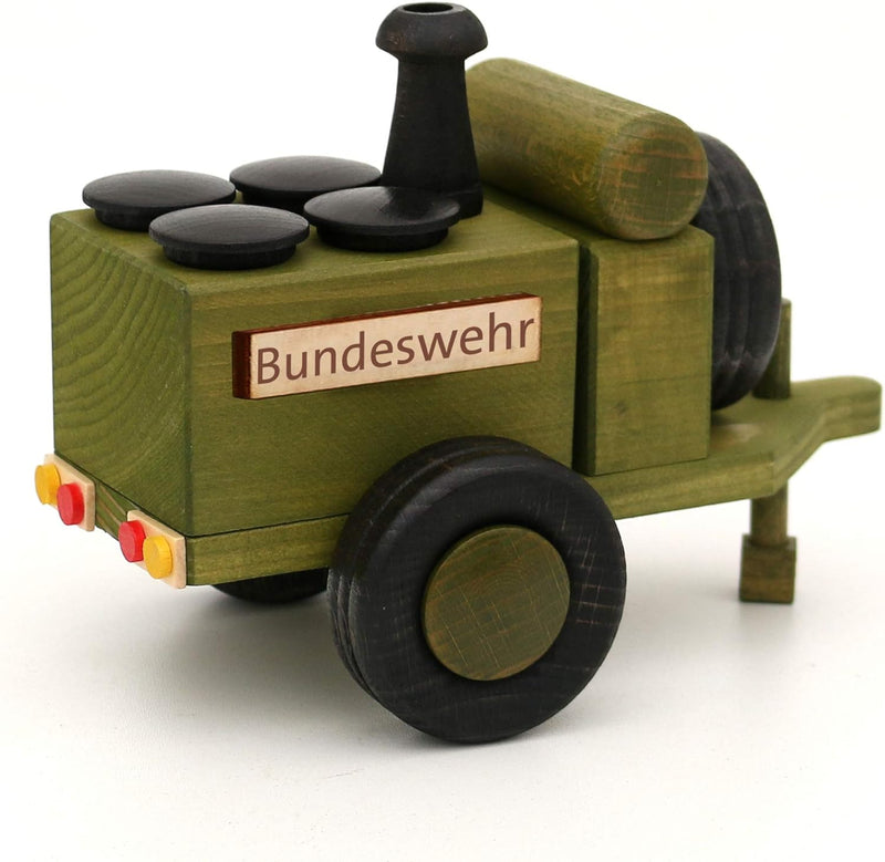 Dekohelden24 Holz Räucherfigur Gulaschkanone - Bundeswehr - in grün/schwarz, L/B/H: 18 x 11,5 x 13 c