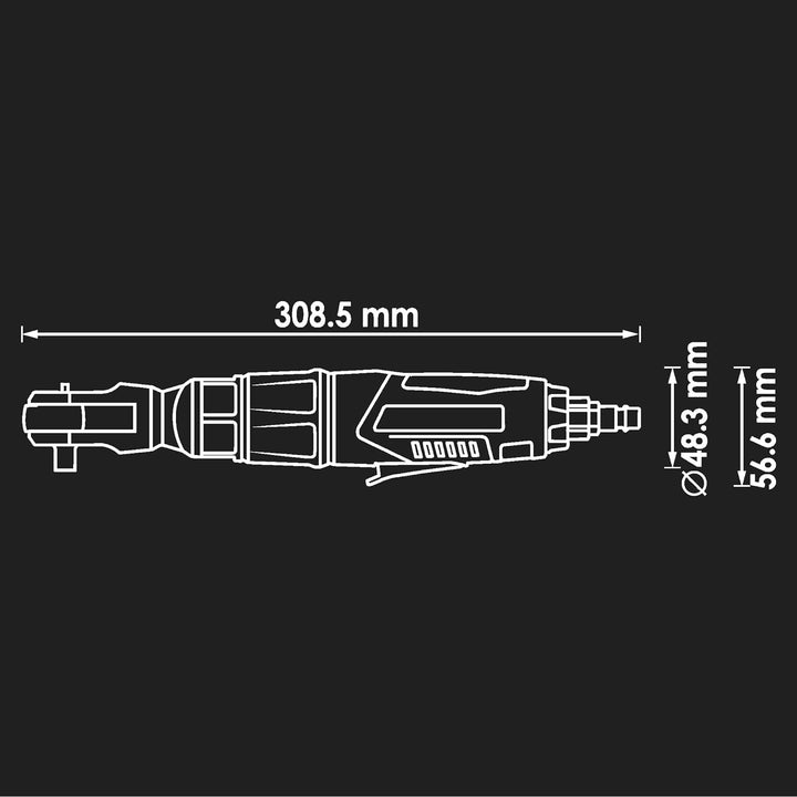 ViGOR V5675 Luftratsche | 160 Umdrehungen/min, vibrationsarm, 12,5 mm (1/2 Zoll) Vierkantabtrieb | f